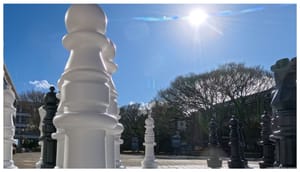 Giant Chess Pieces on a Sunny Day
