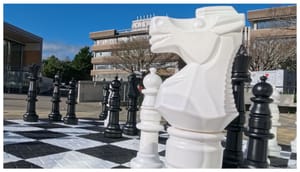 Giant Chess Pieces Rule the Concrete