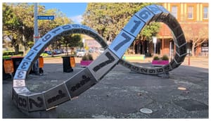 Steel curves on Coleman Mall