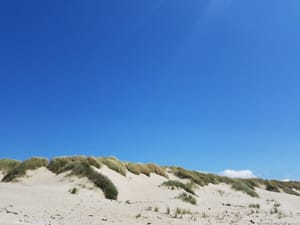 Sand Dunes Under a Heavy Blue