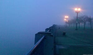 Edge of the world in the fog